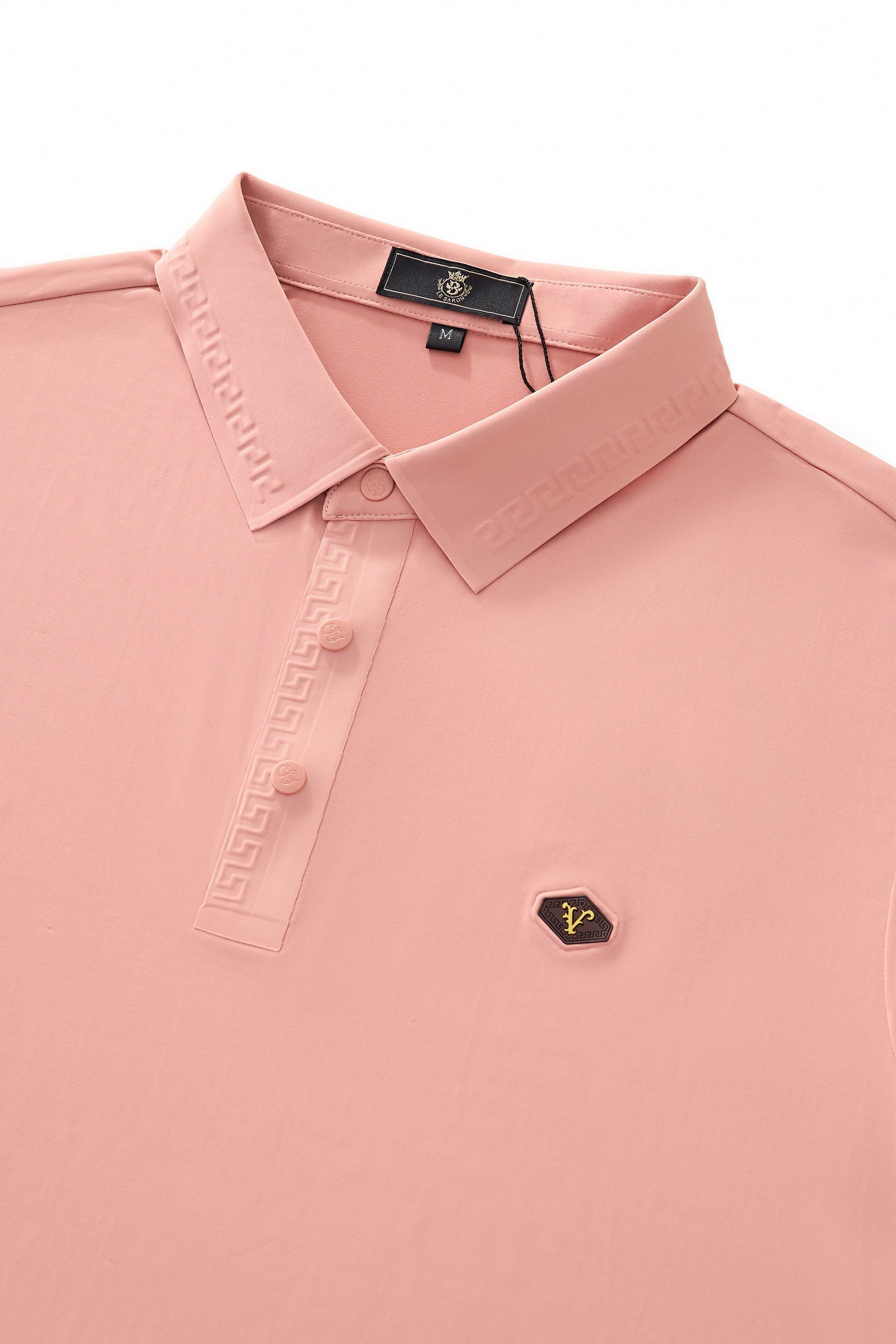Embossed Placket Performance Polo – El Baron BRICK