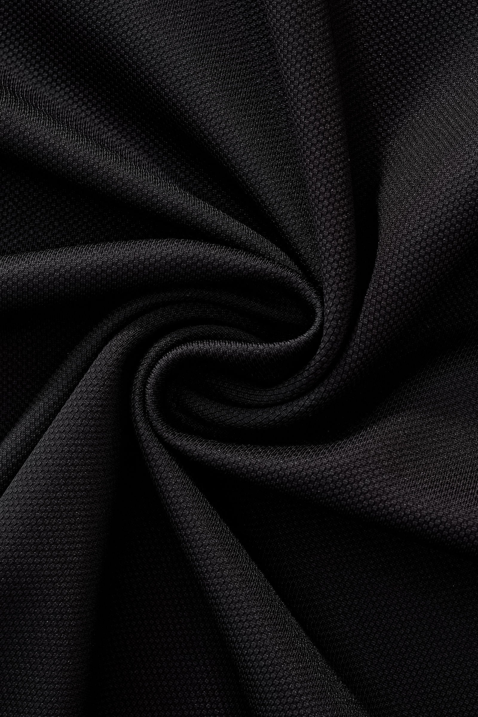 Textured Collar Performance Polo – El Baron BLACK