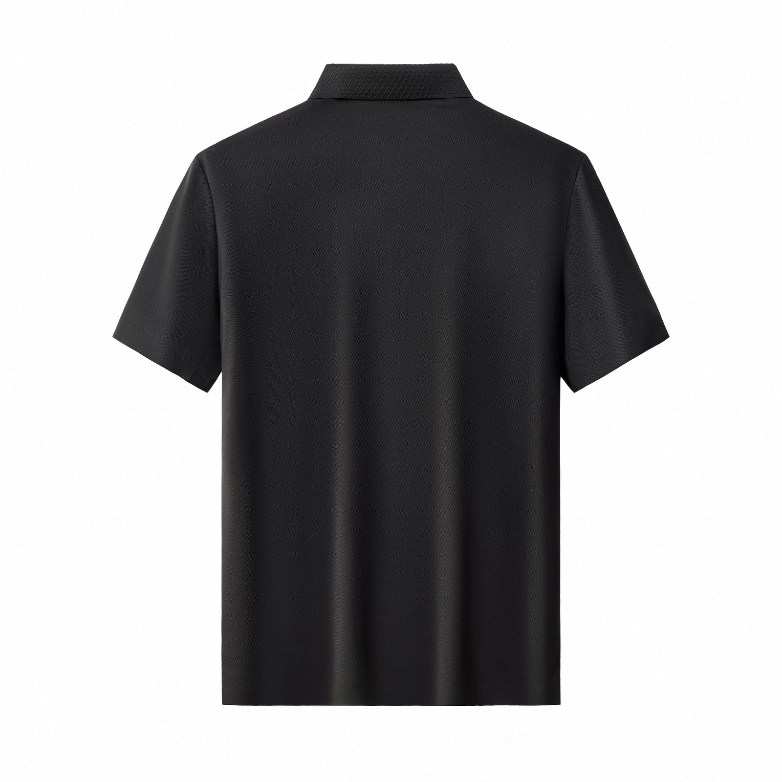 Textured Collar Performance Polo – El Baron BLACK