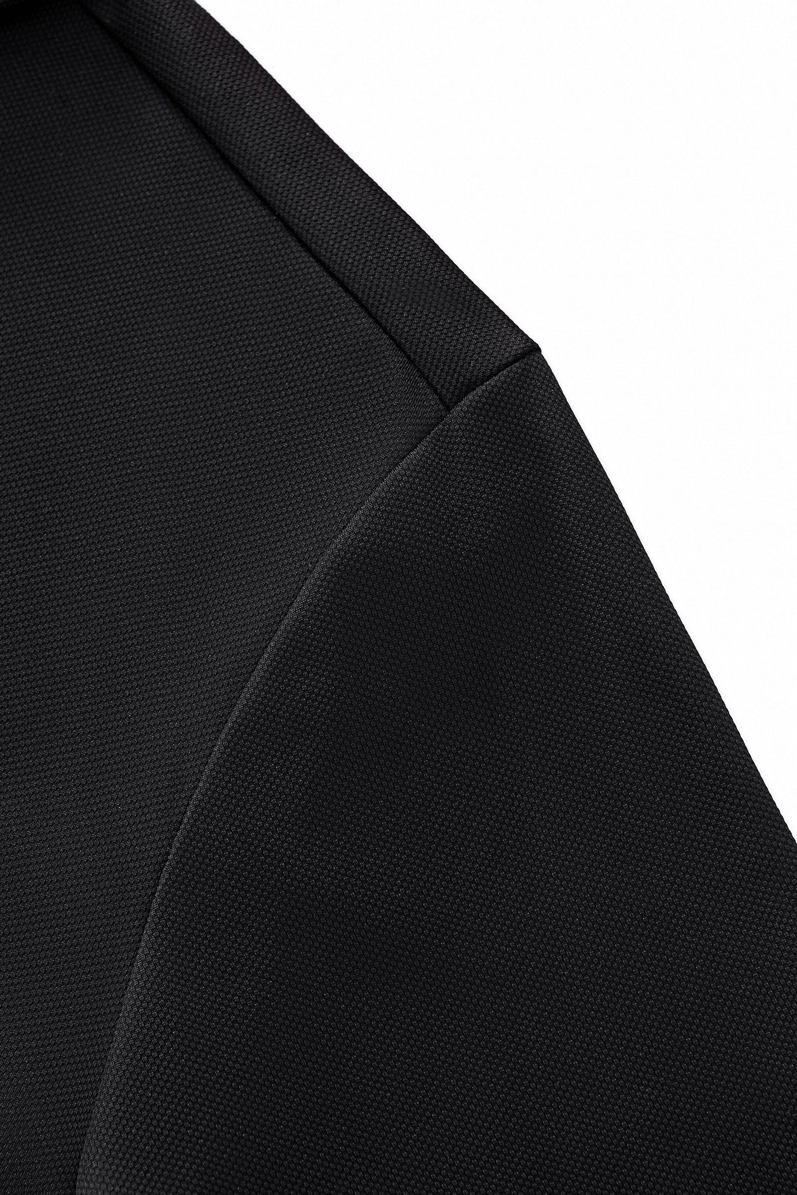 Textured Collar Performance Polo – El Baron BLACK