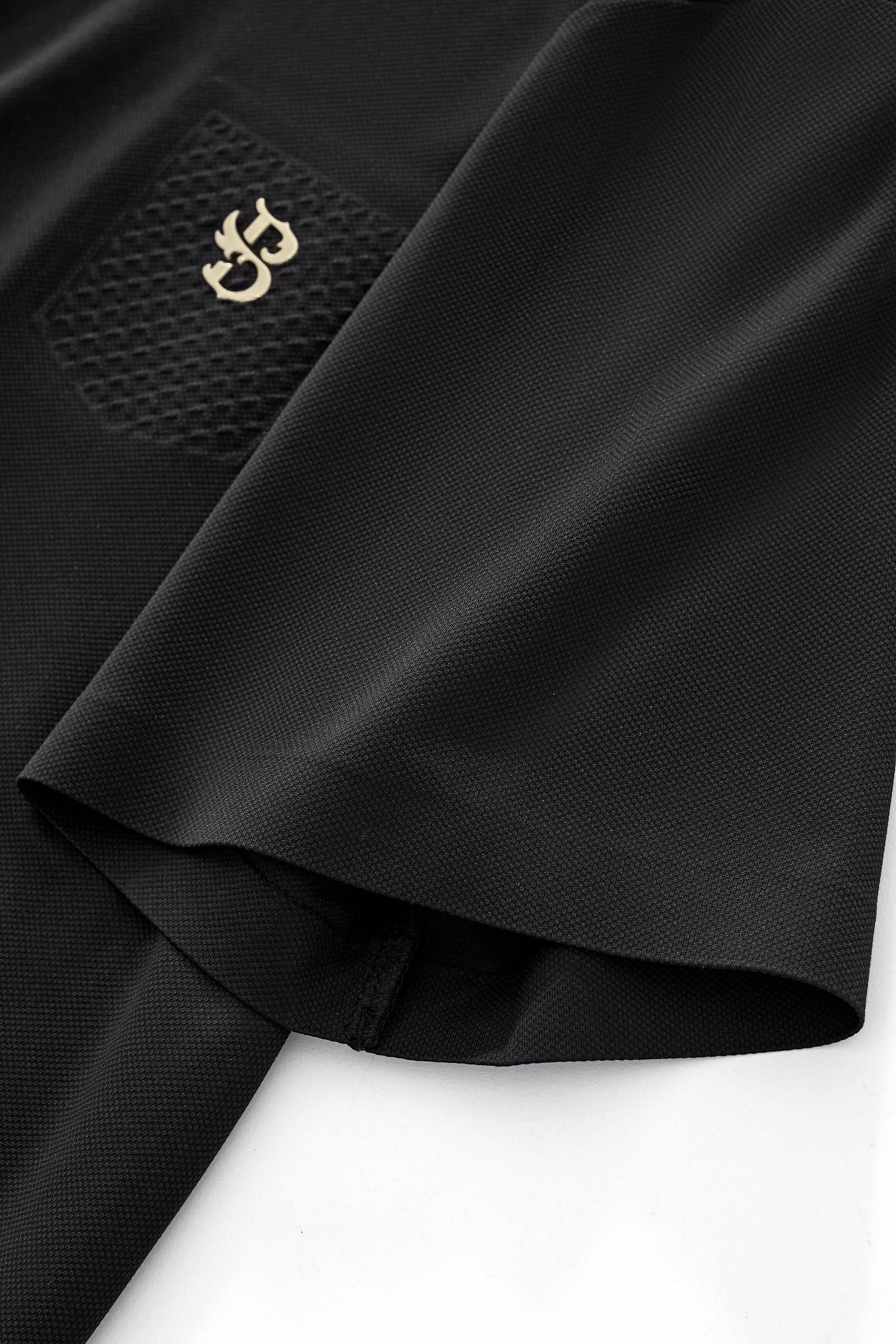 Textured Collar Performance Polo – El Baron BLACK