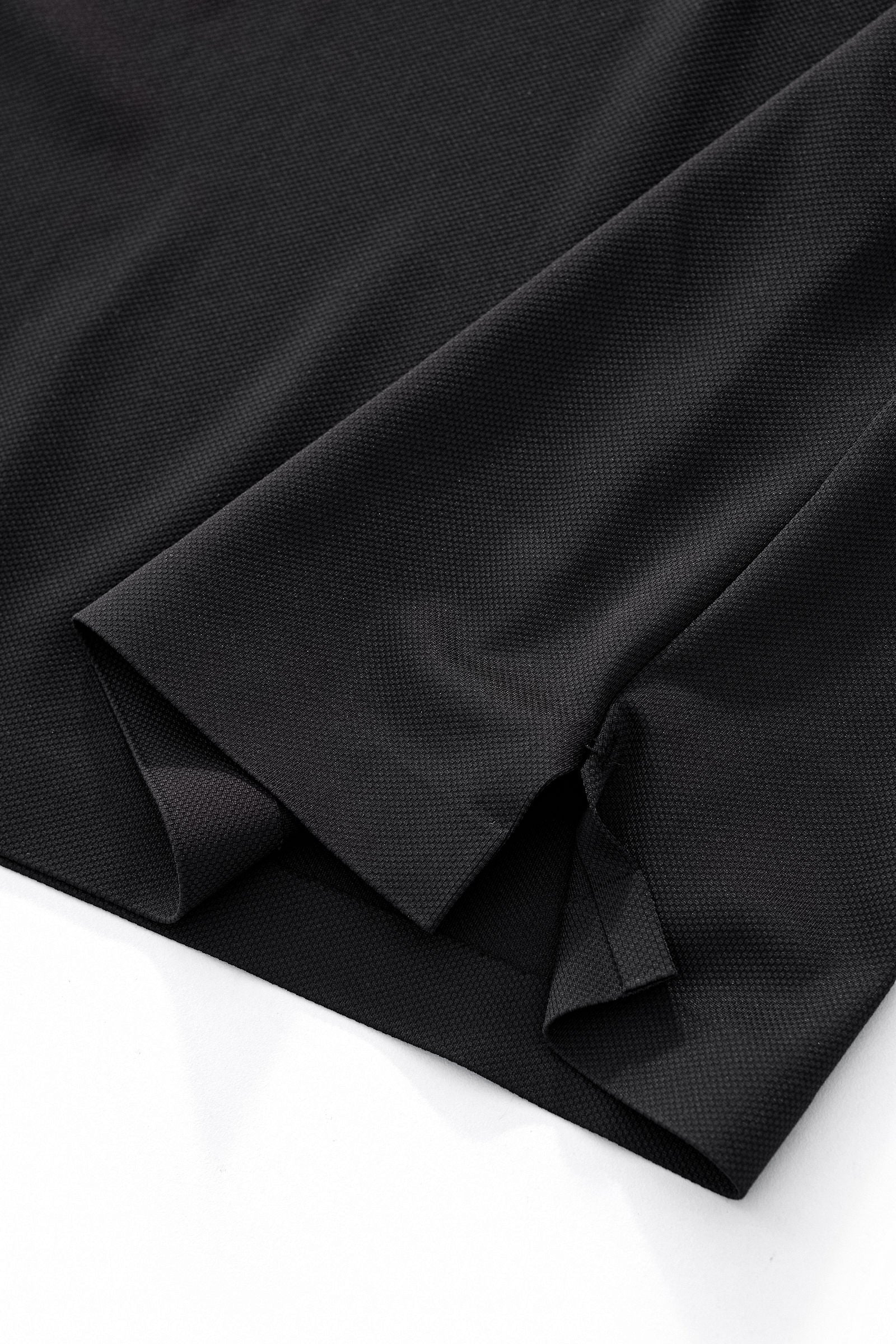 Textured Collar Performance Polo – El Baron BLACK