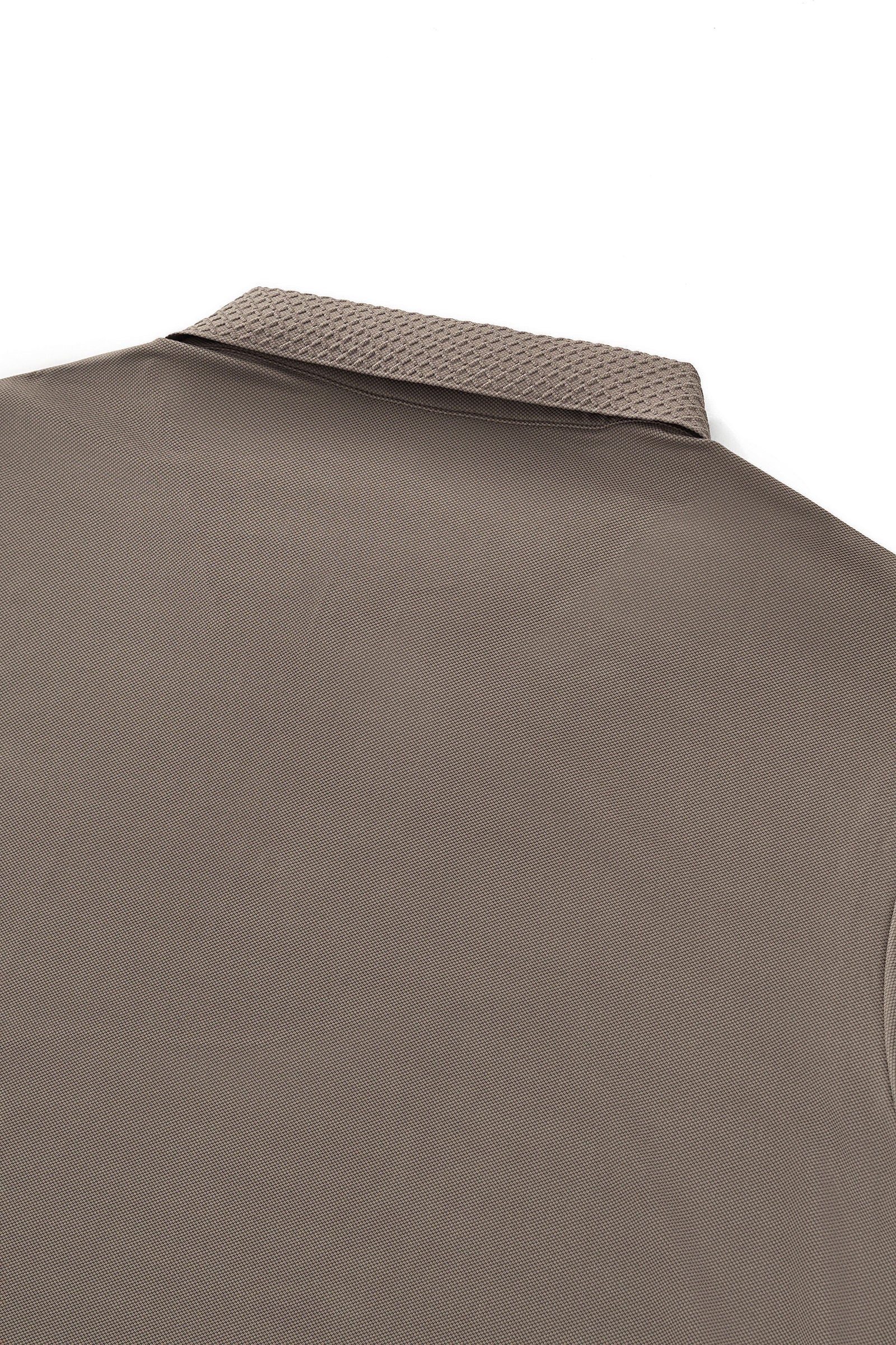 Textured Collar Performance Polo – El Baron KHAKI