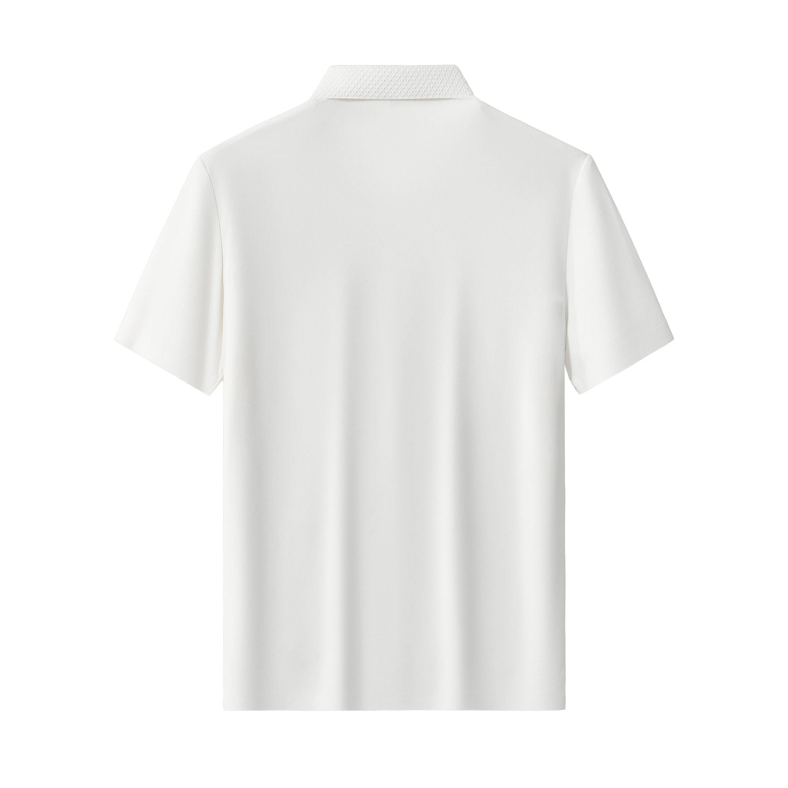 Textured Collar Performance Polo – El Baron WHITE