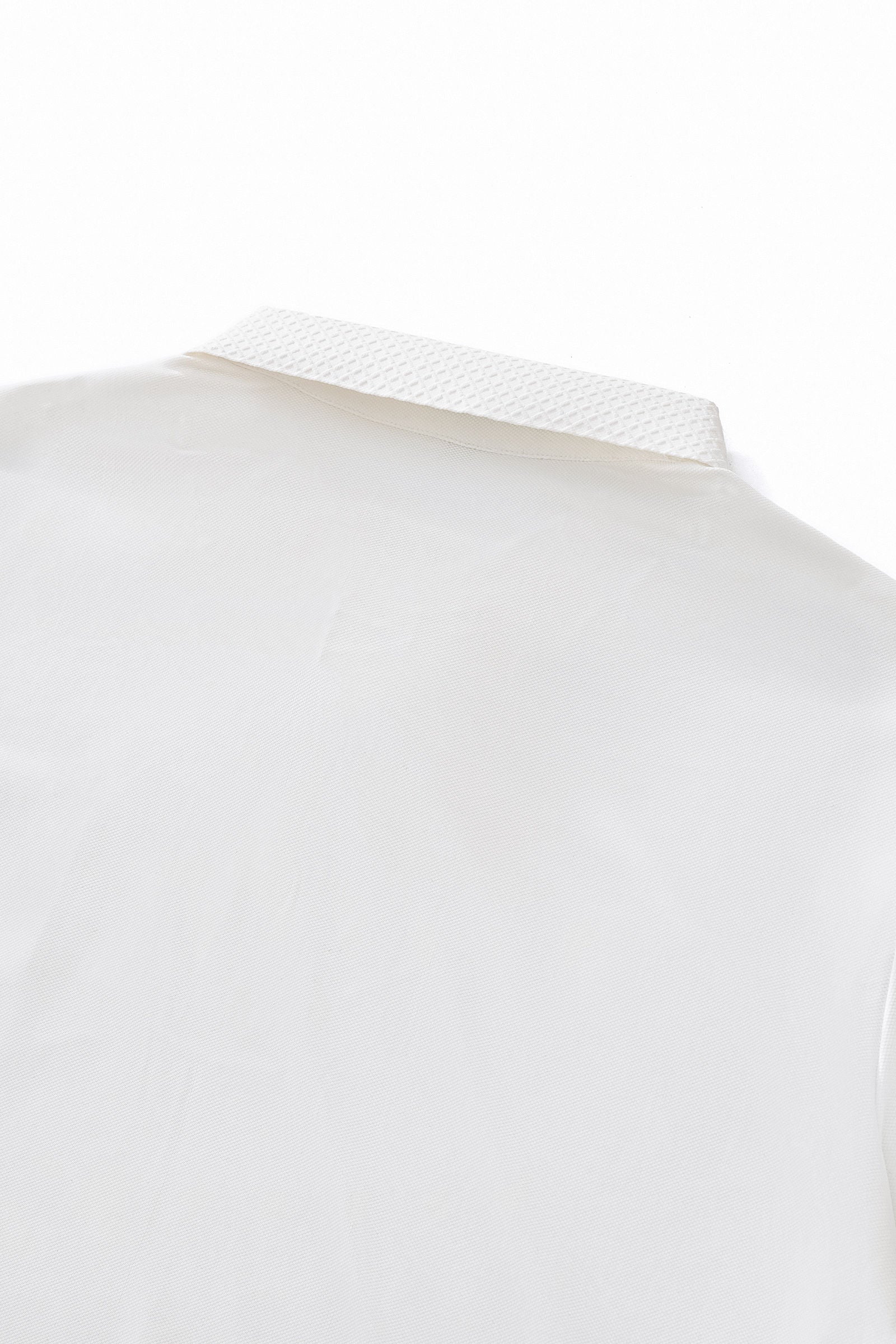 Textured Collar Performance Polo – El Baron WHITE