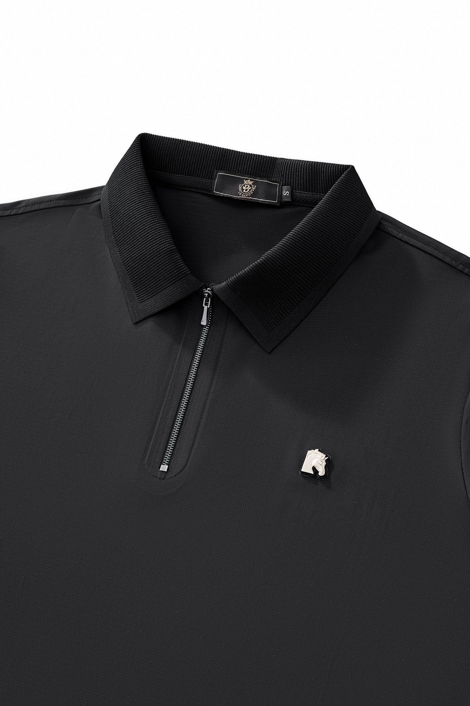 Zip Placket Performance Polo – El Baron BLACK