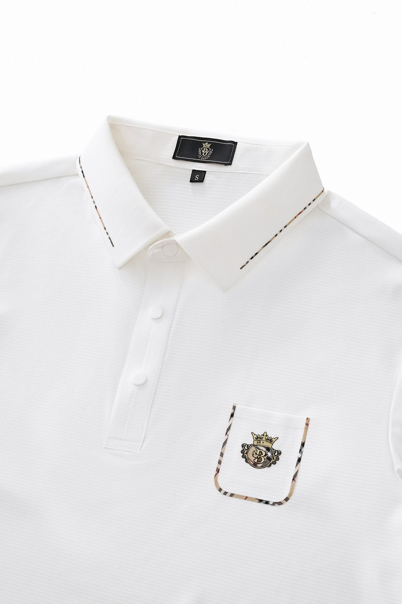 Contrast Trim Detail Polo – El Baron WHITE
