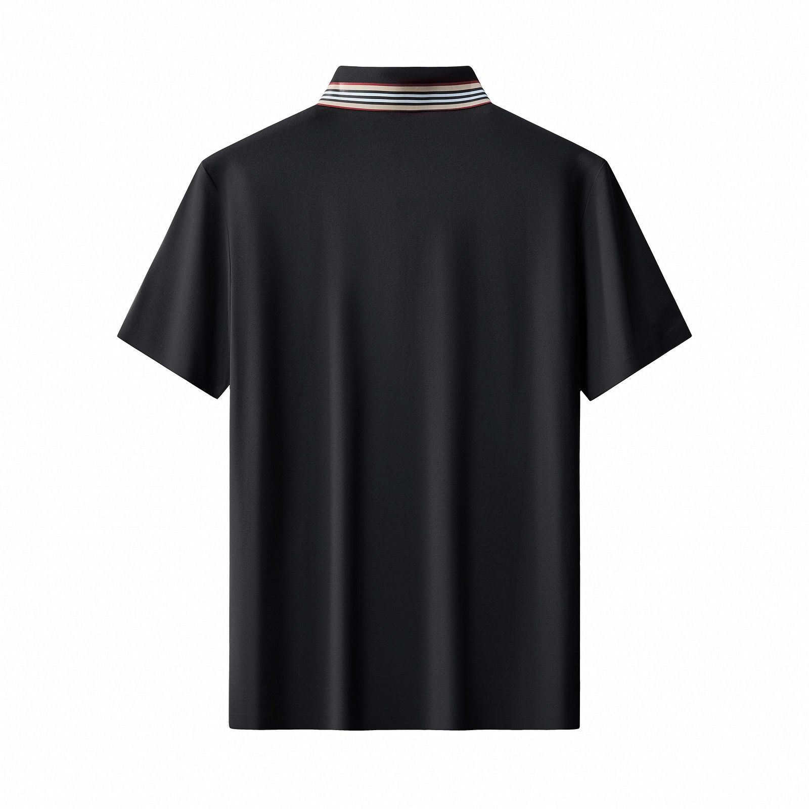 Stripe Collar Performance Polo – El Baron BLACK