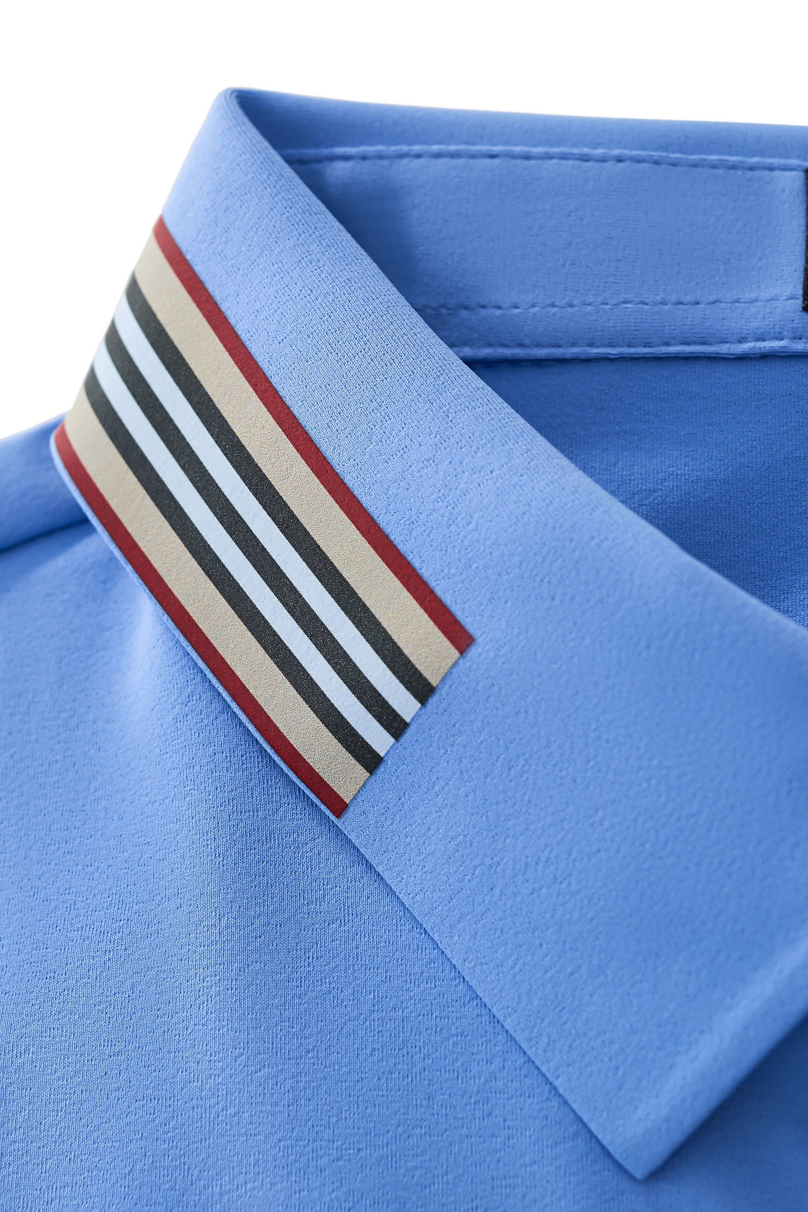 Stripe Collar Performance Polo – El Baron BLUE