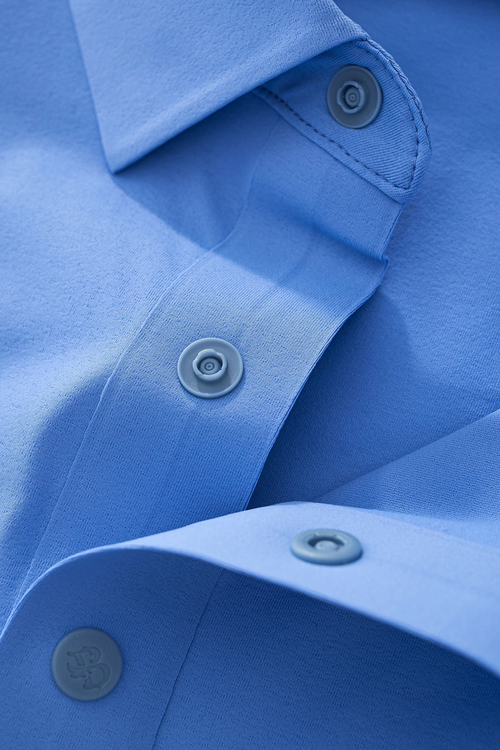 Stripe Collar Performance Polo – El Baron BLUE