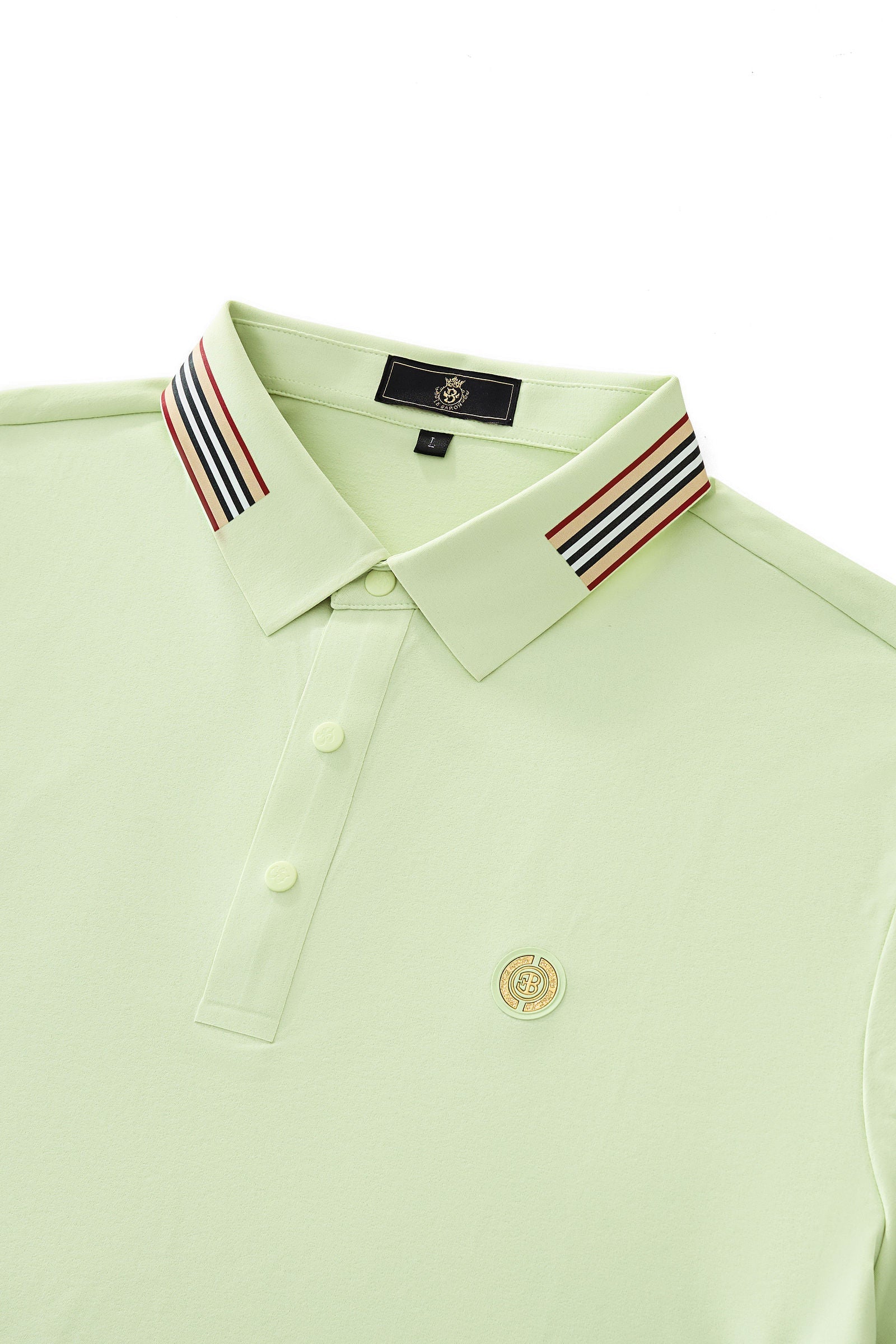 Stripe Collar Performance Polo – El Baron GREEN