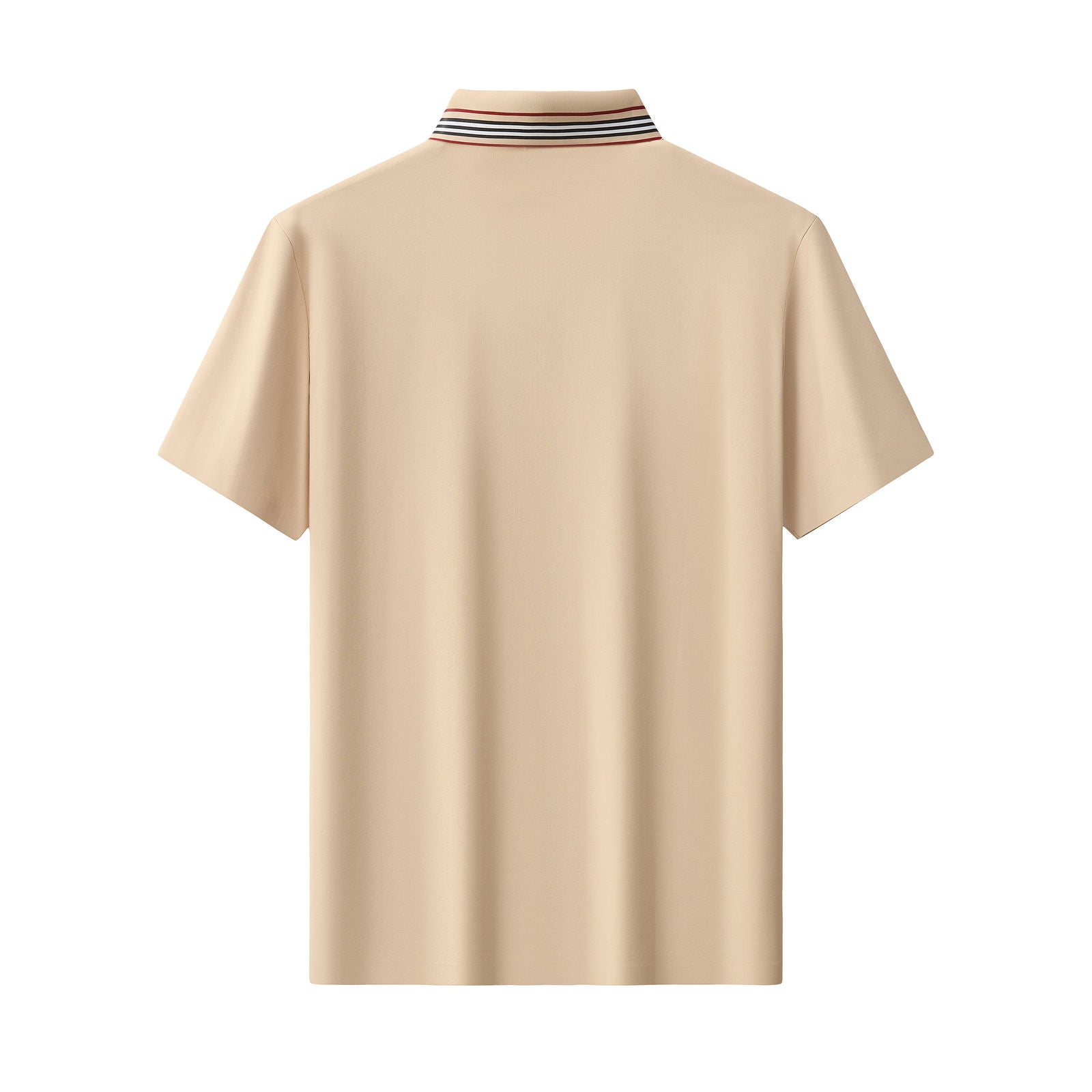 Stripe Collar Performance Polo – El Baron KHAKI