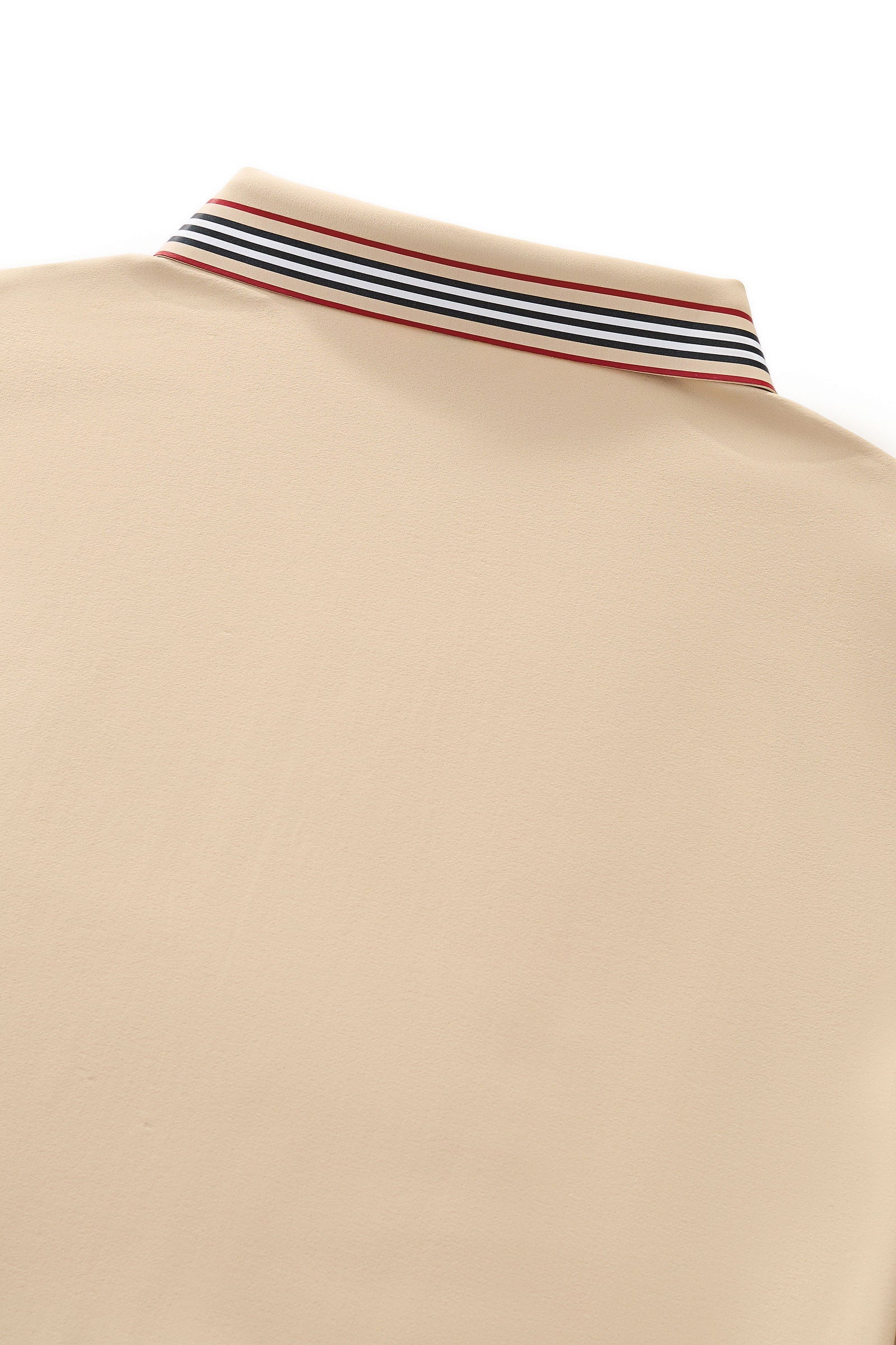 Stripe Collar Performance Polo – El Baron KHAKI