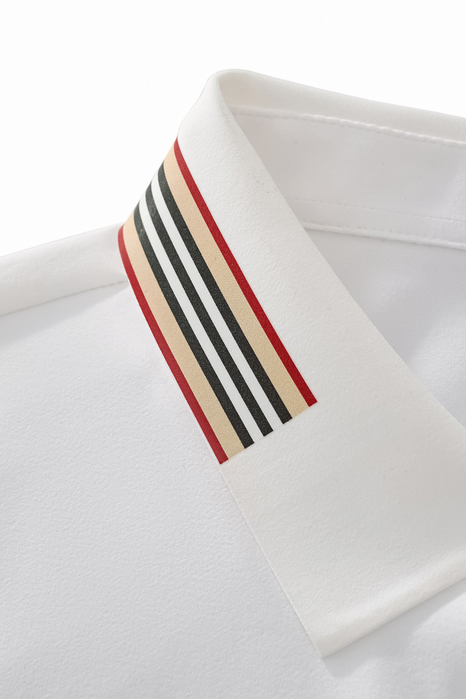 Stripe Collar Performance Polo – El Baron WHITE