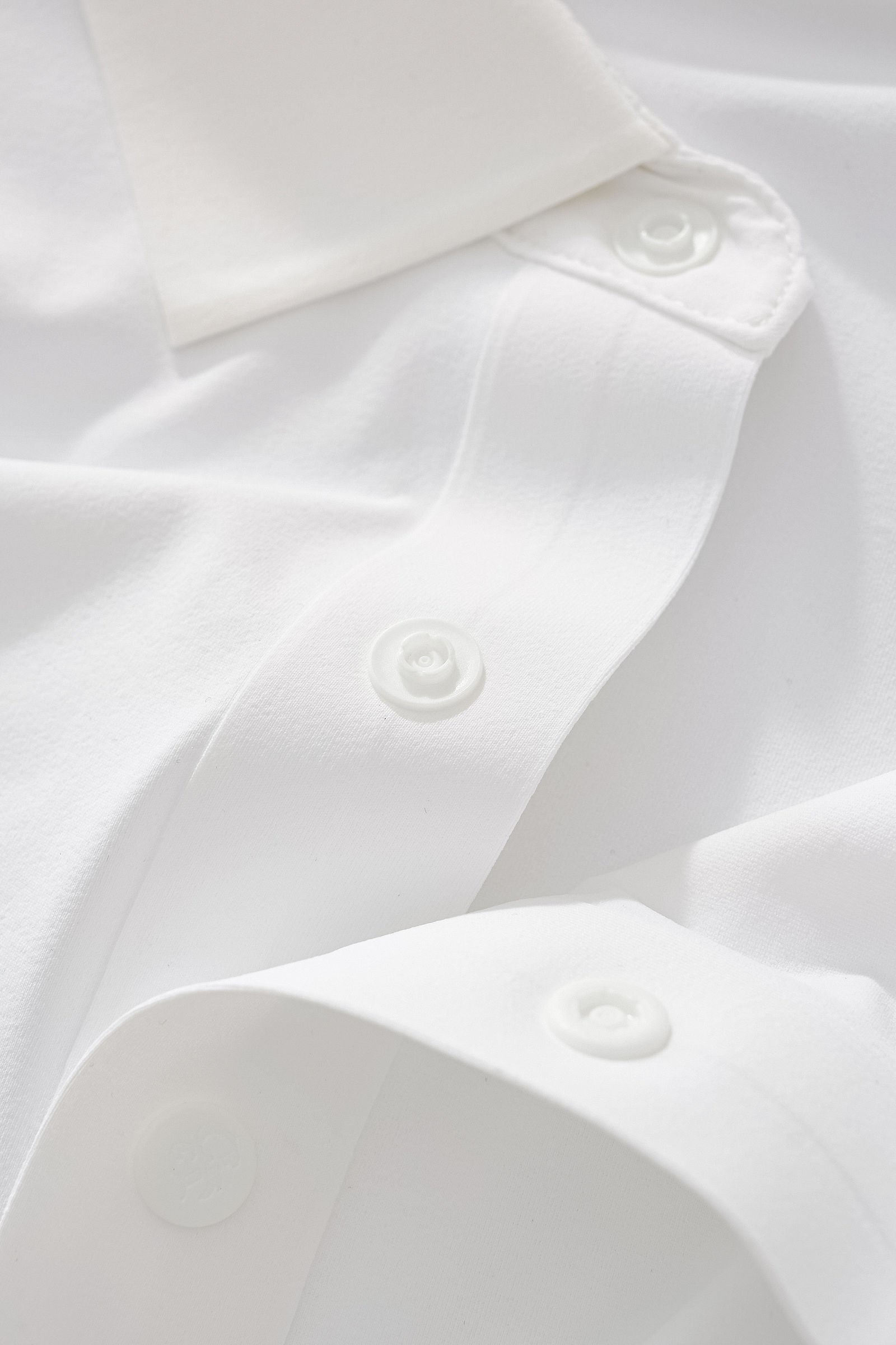 Stripe Collar Performance Polo – El Baron WHITE