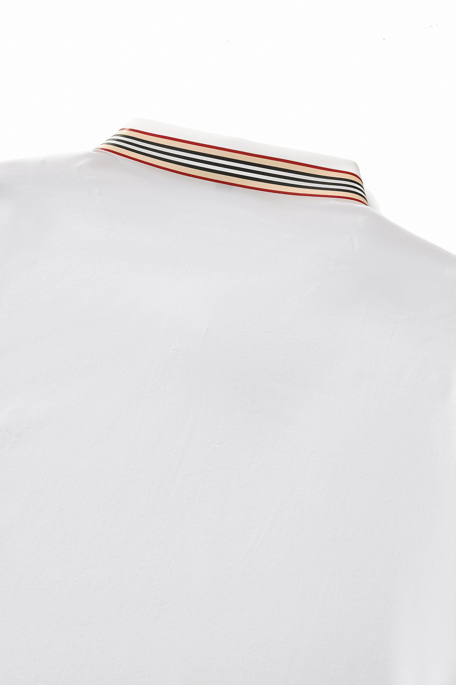 Stripe Collar Performance Polo – El Baron WHITE