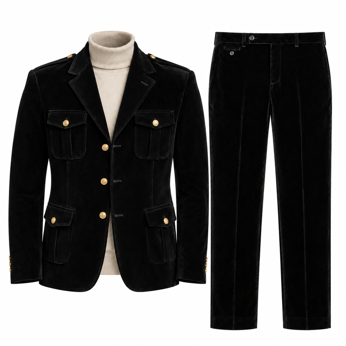 Inserch Velveteen Military Pant (Black)