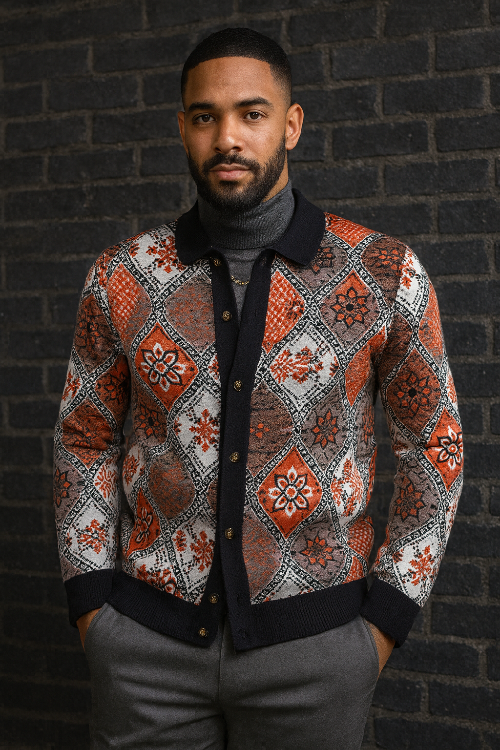 Prestige "Woodrow" Polo Sweater (Black) 288