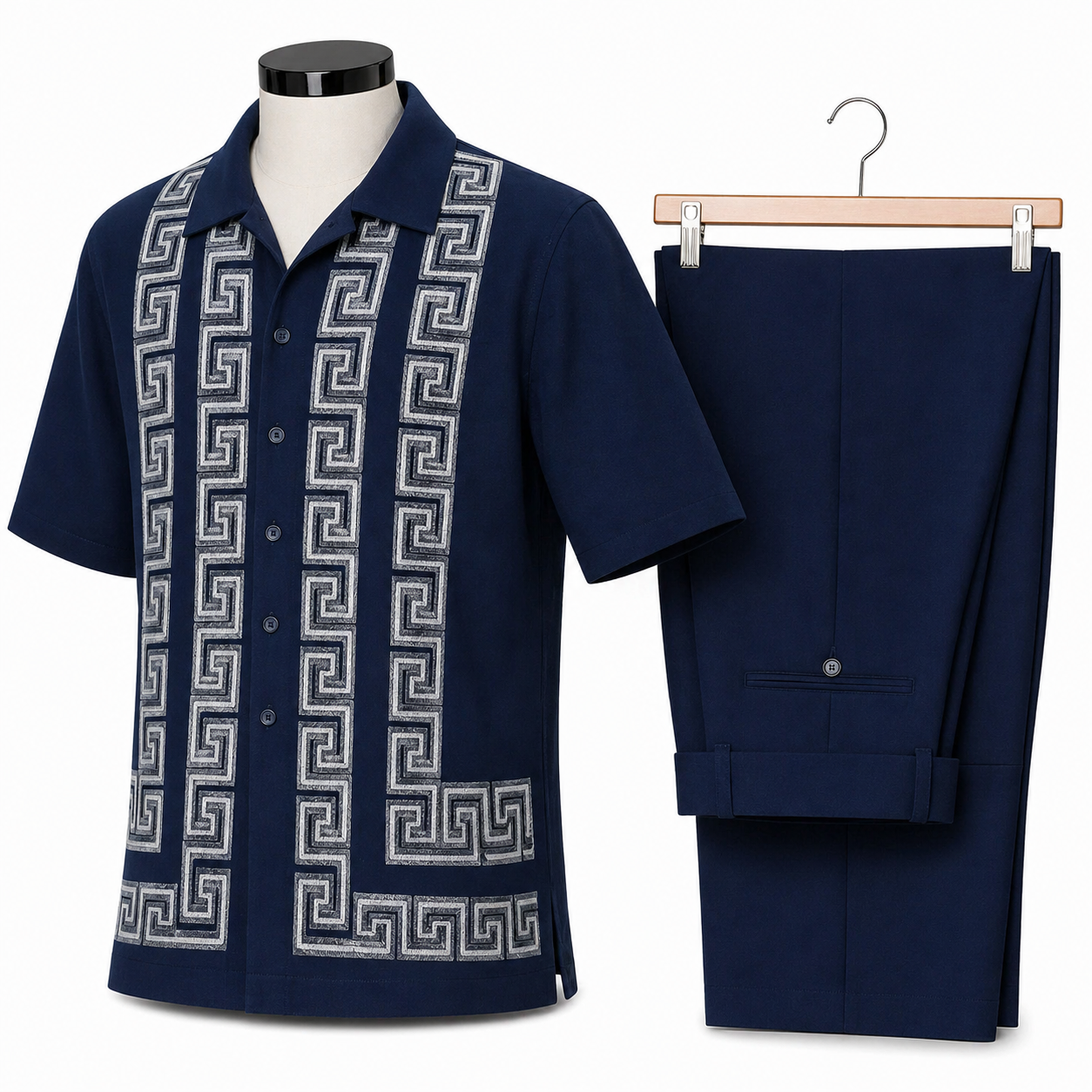 Silversilk Men’s 2-Piece Walking Suit – Knit Set – Navy 21019