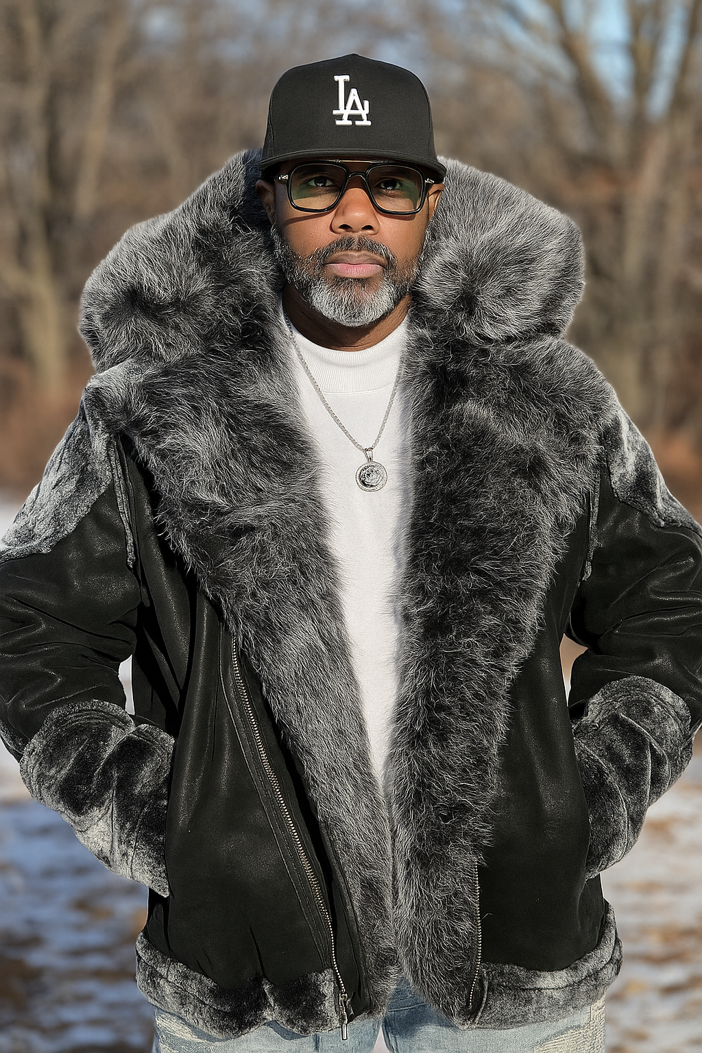 Jordan Craig "Motto" Shearling Coat (Black)