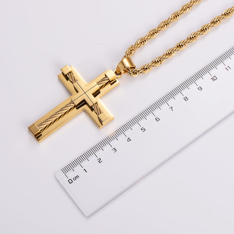 KALIKO "Rope Cross" Rope Chain + Pendant (Gold) 088