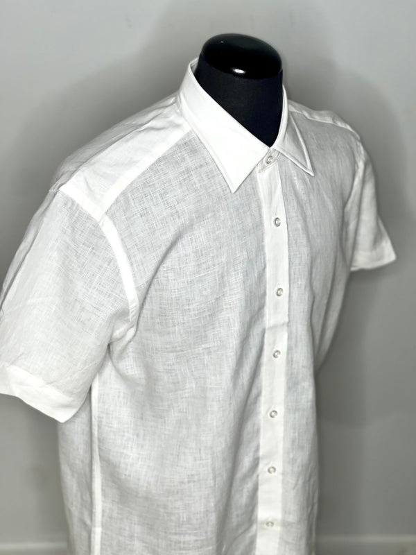 Inserch Linen S/S Shirt (White) 7172