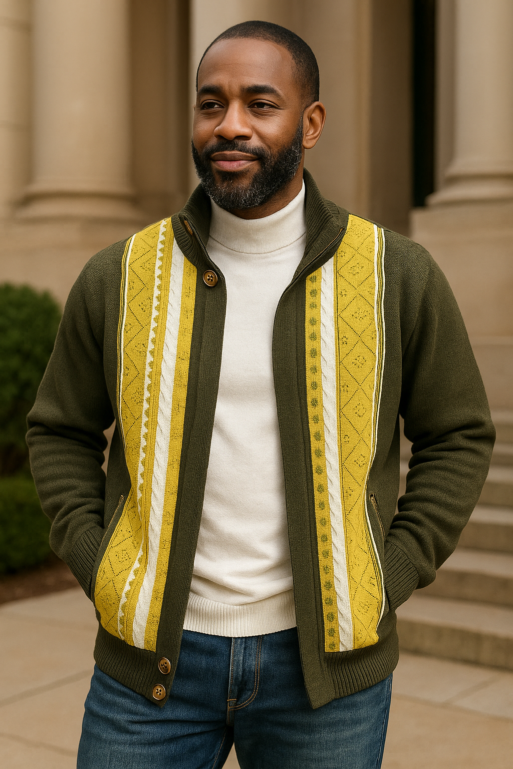 Silversilk Sweater Jacket (Olive) 11007