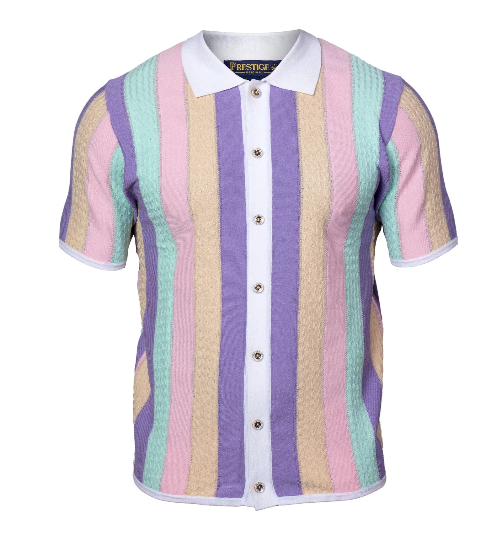 Prestige Men’s Short Sleeve Knit Polo Shirt CMK-6025 Lilac