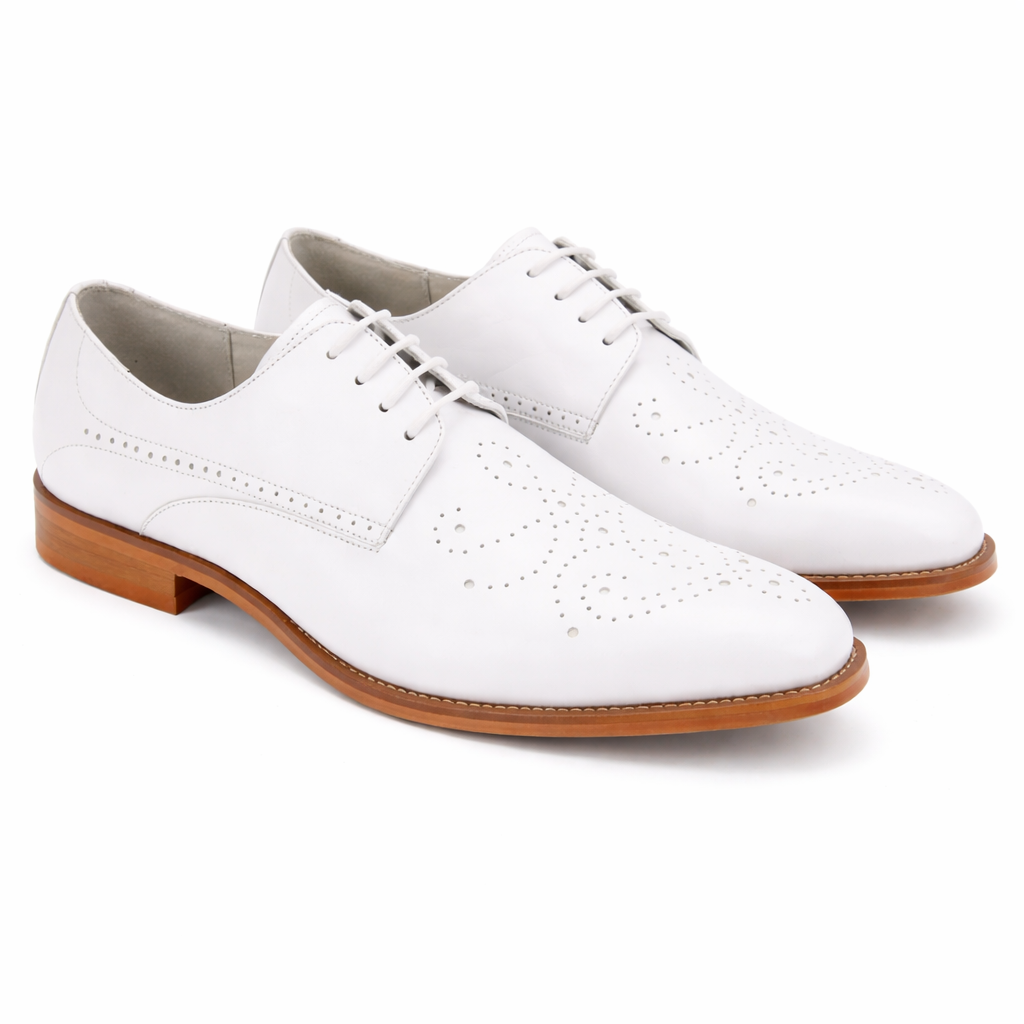 Giovanni Joel Men’s Calfskin Leather Shoe – White