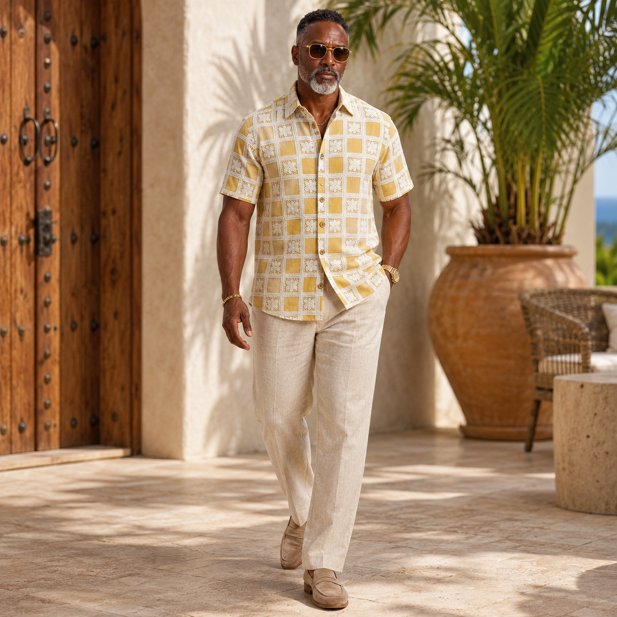 Lanzino Luxe Men's Shirt - Honey Oatmeal