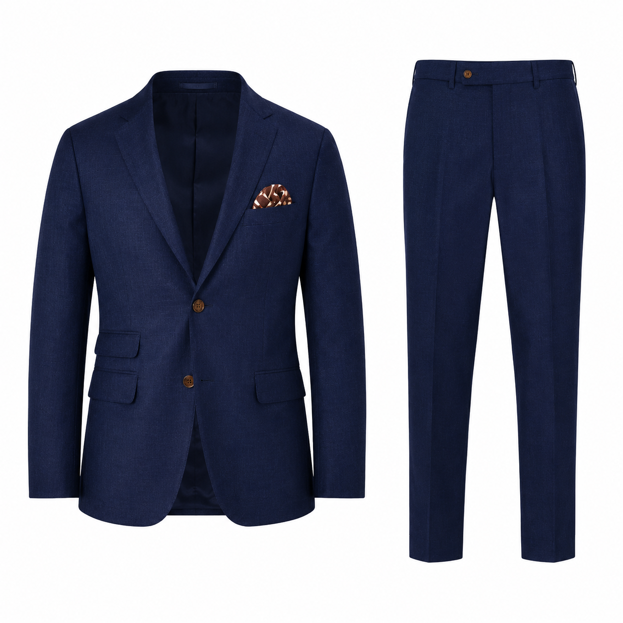 Inserch Men's Premium Linen Suit Navy