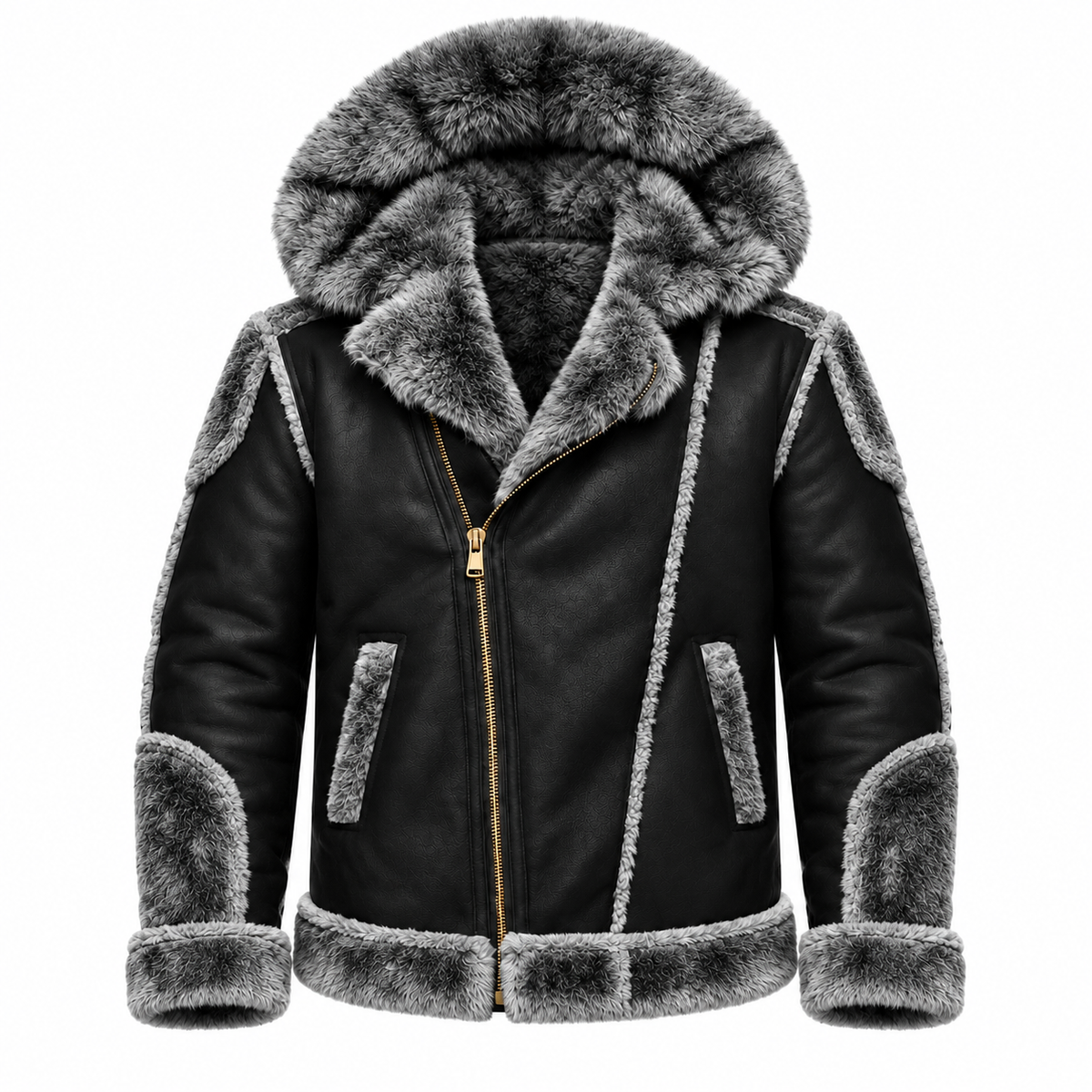 Jordan Craig Motto Faux Suede Shearling Jacket – Black Gray