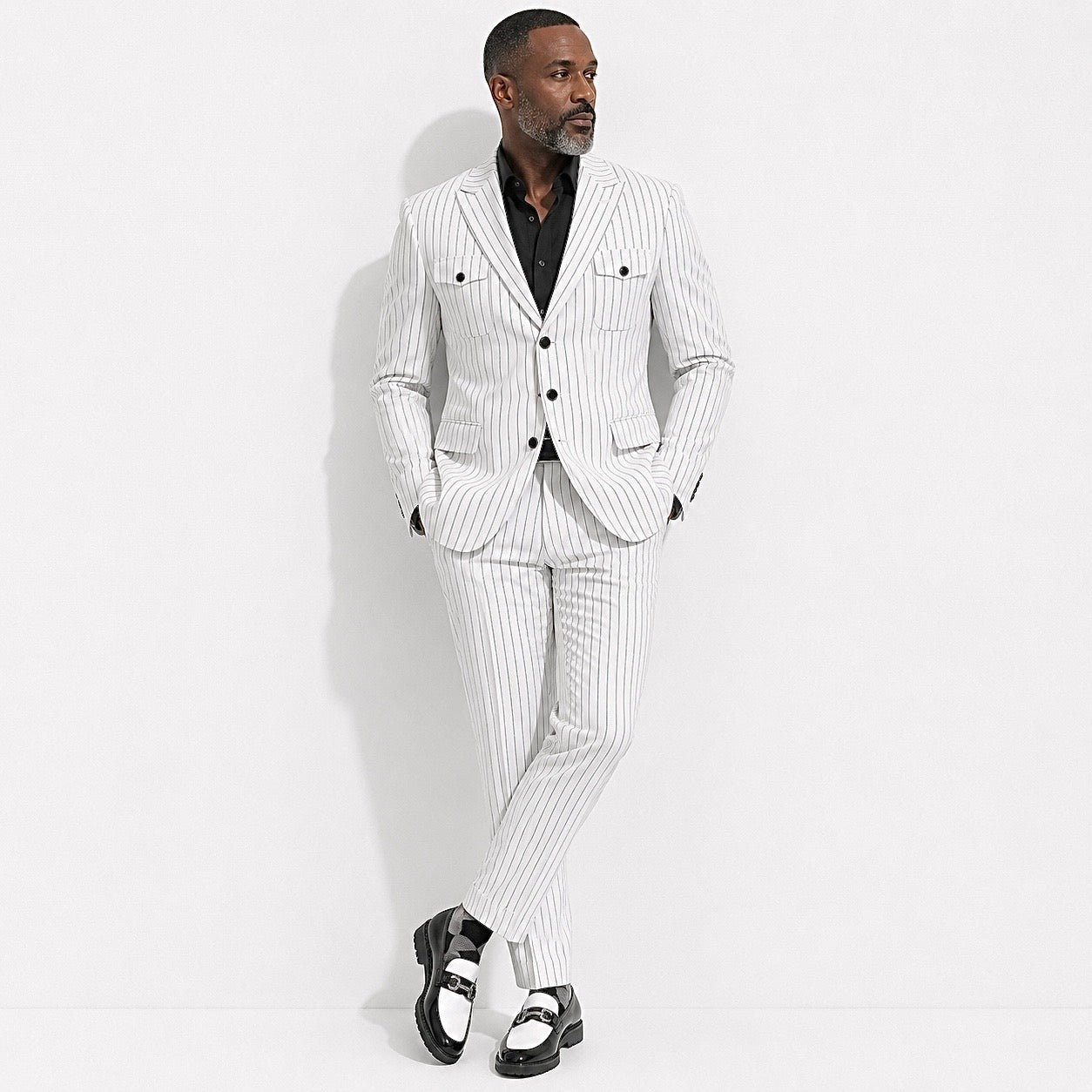 Rossi Man Safari Men's Modern Fit Suit - WhiteRM1980