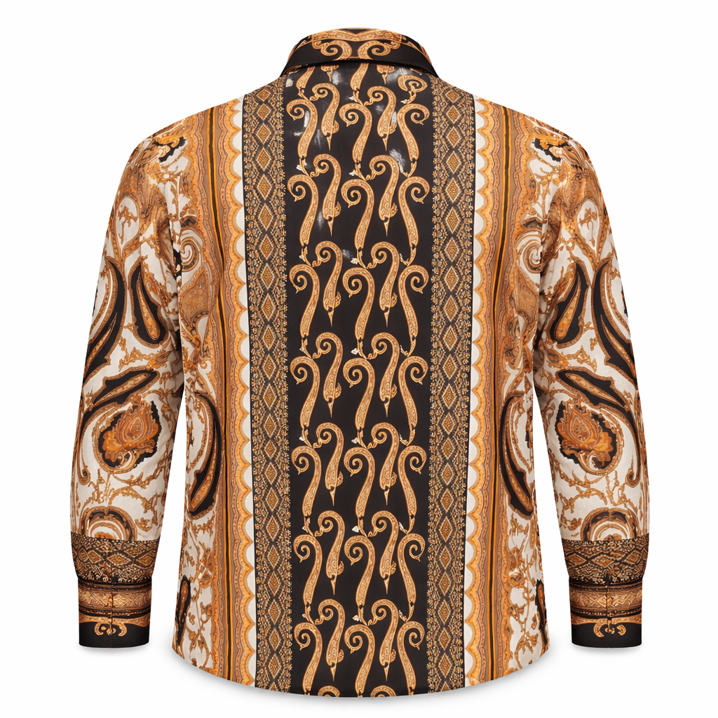 Prestige Men’s Multicolor Luxury Cotton Long Sleeve Button-Up Shirt – Black 401