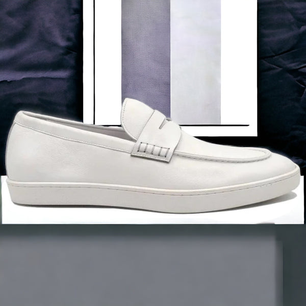 Carrucci Burnished Loafer Sneaker (White)
