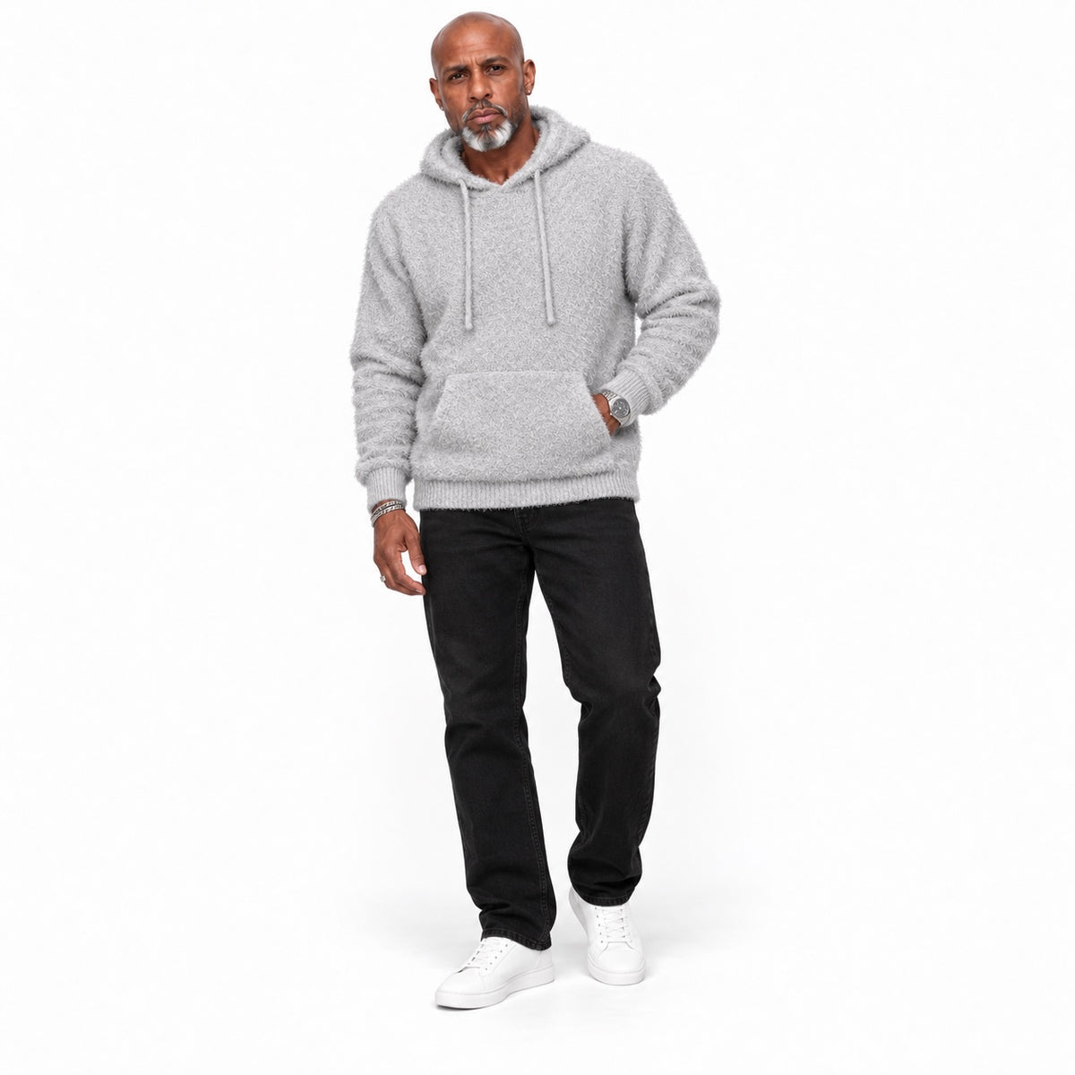 OIM Men’s Signature Textured Pullover Hoodie - Gray