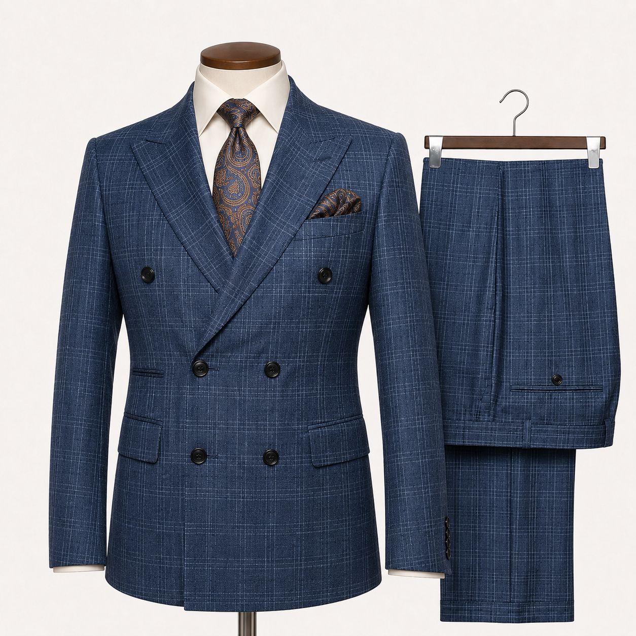 Rossi Man Double Breast Modern Fit Suit: Indigo Blue - MilanoRm2020
