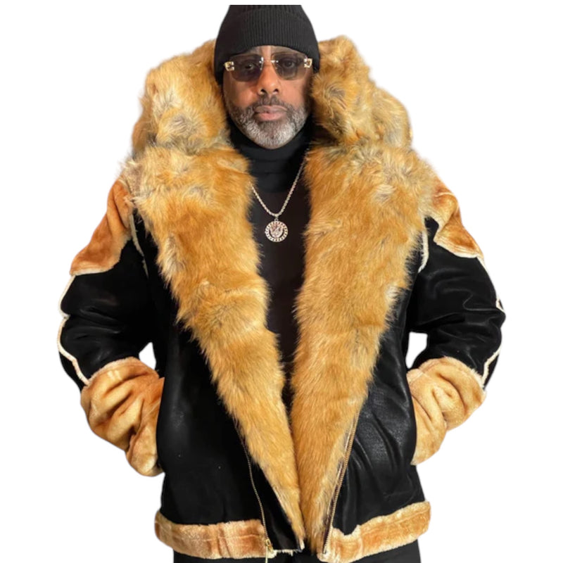 Jordan Craig "Motto" Shearling Coat (Black Coffee)