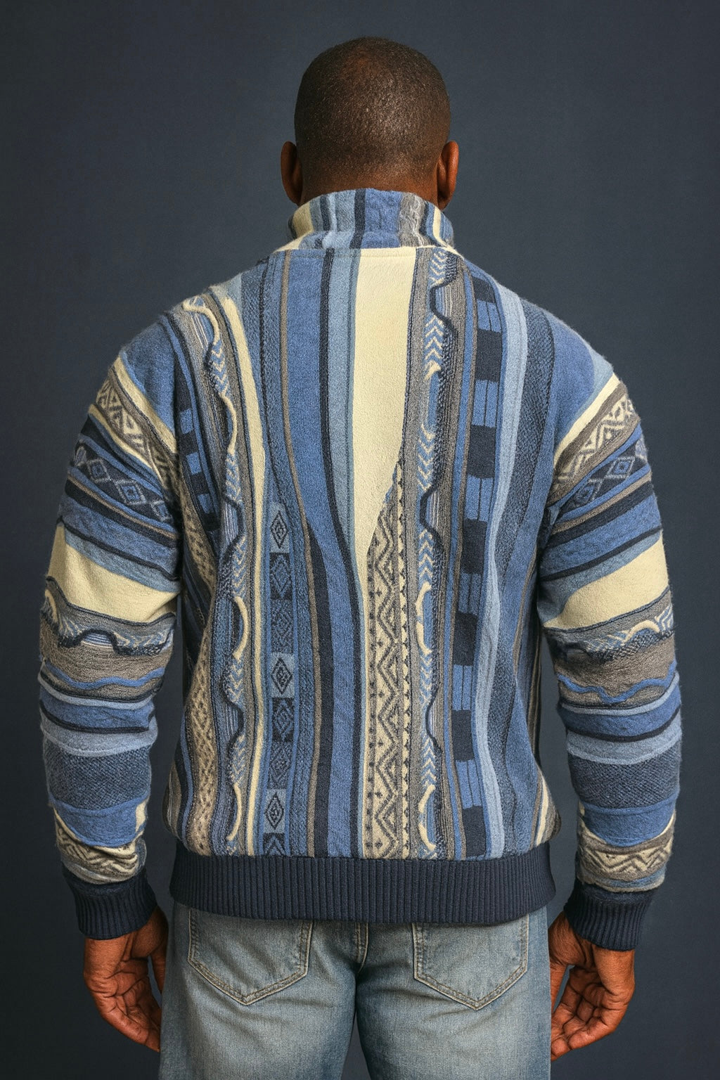 Siversilk Button Down Sweater (Blue) 12014