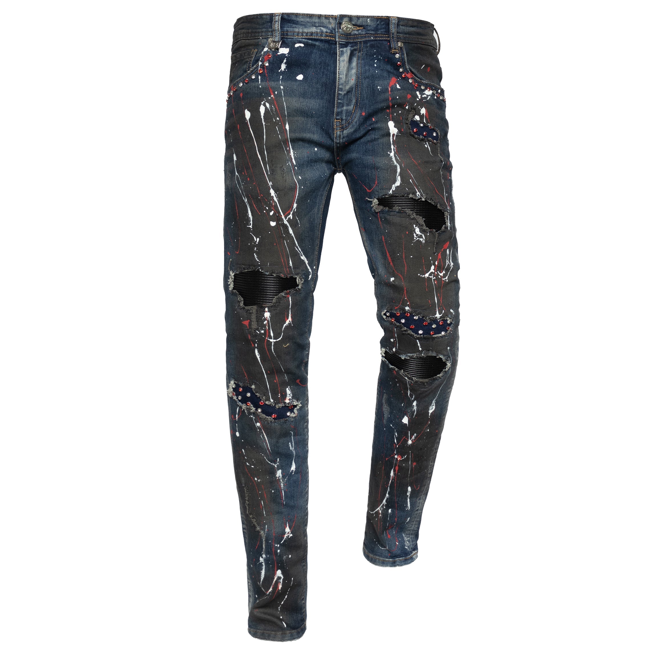 STREET EDGE Denim Pants DENIM/RED