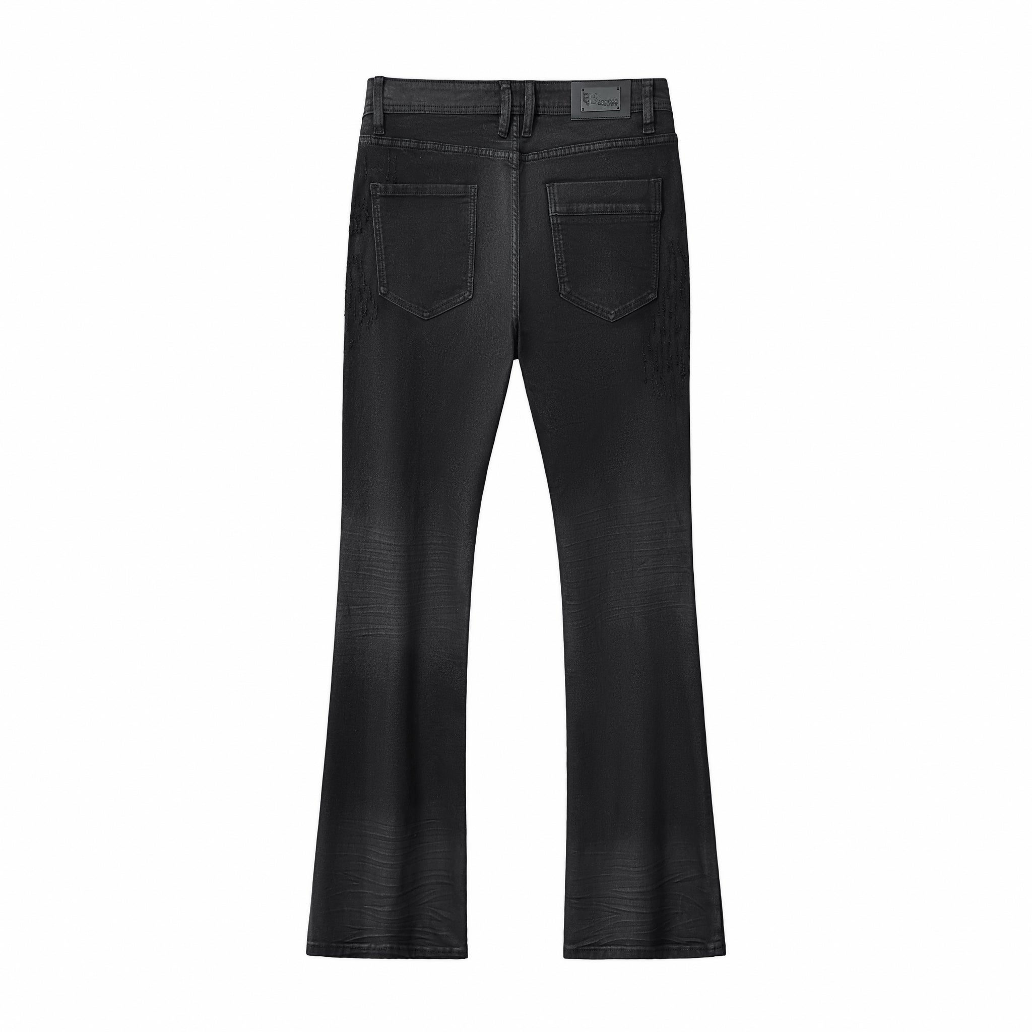 Obsidian Distressed Denim Pant BLACK