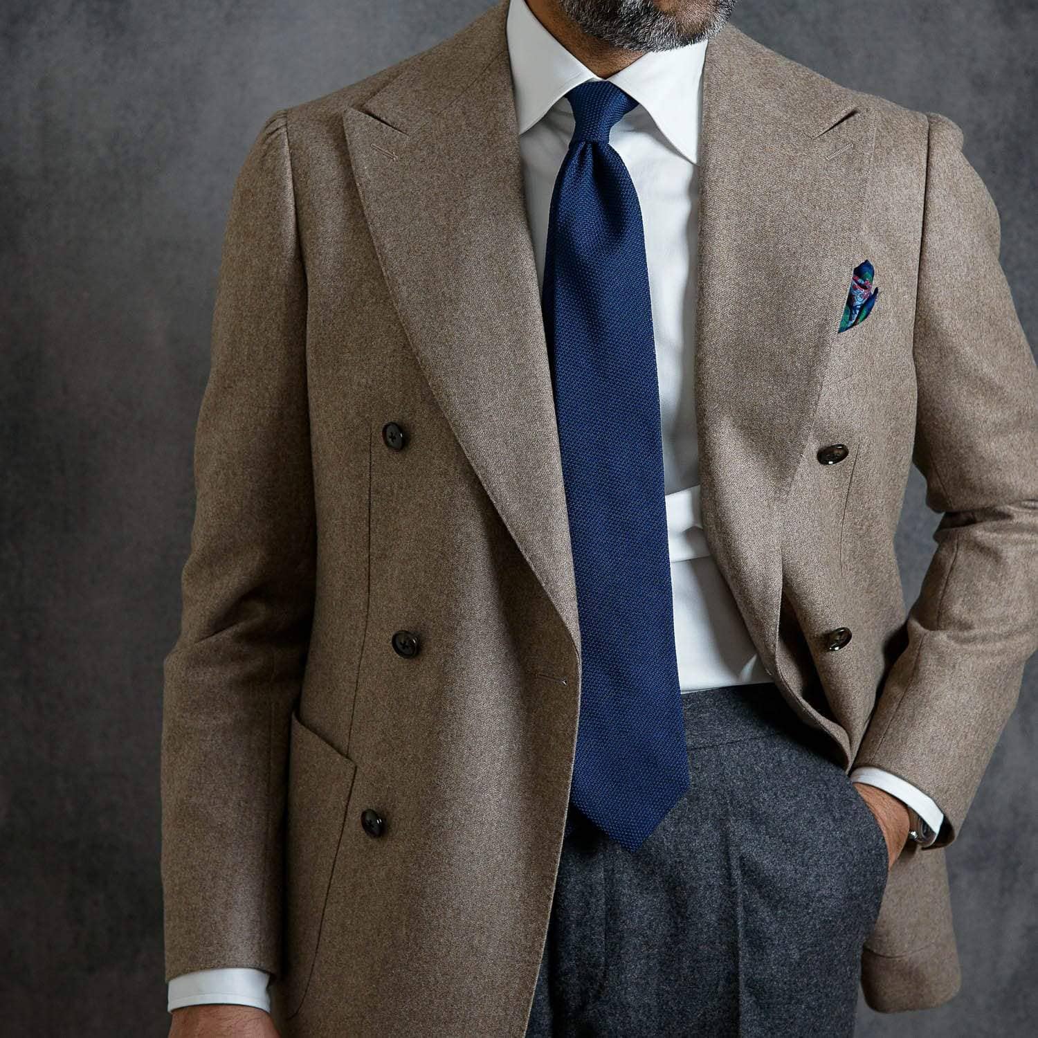 Marino - Navy Blue Silk Grenadine Tie