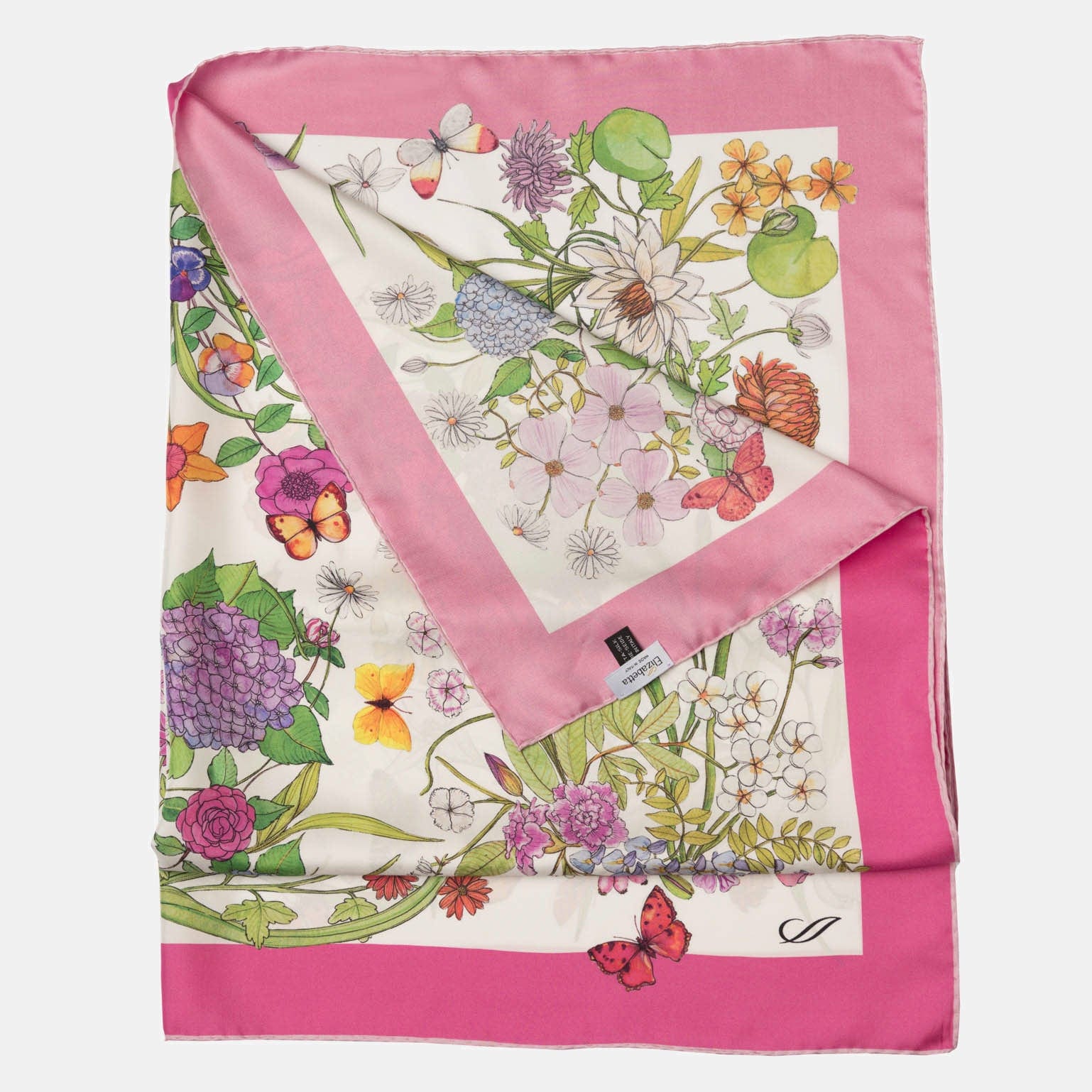 Flora - Silk Foulard - Pink
