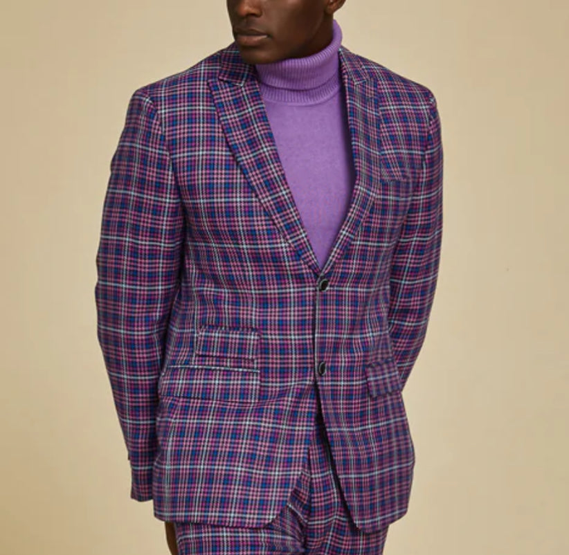 Inserch Houndstooth Blazer (Purple/Navy)