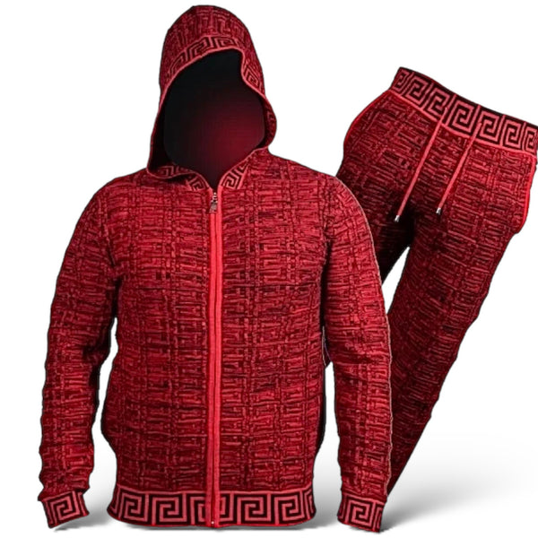 Prestige "King" Sweater Jogger Set (Red/Black)