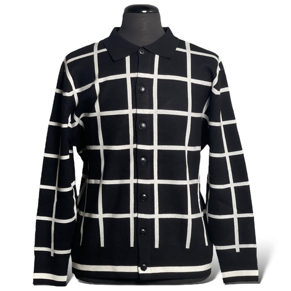 Lanzino Button up Sweater (Black/White)