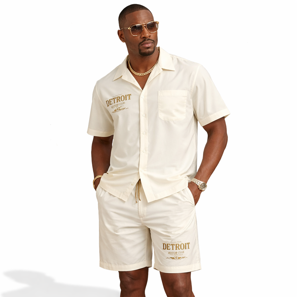 Jordan Craig Men’s Detroit Motor Club Short Set – Black
