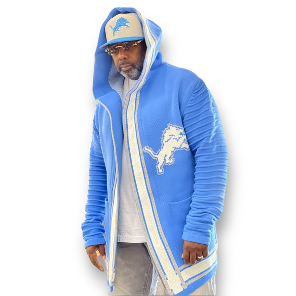 OIM "Detroit" Cardigan 3/4 Length Sweater Jacket (Blue)