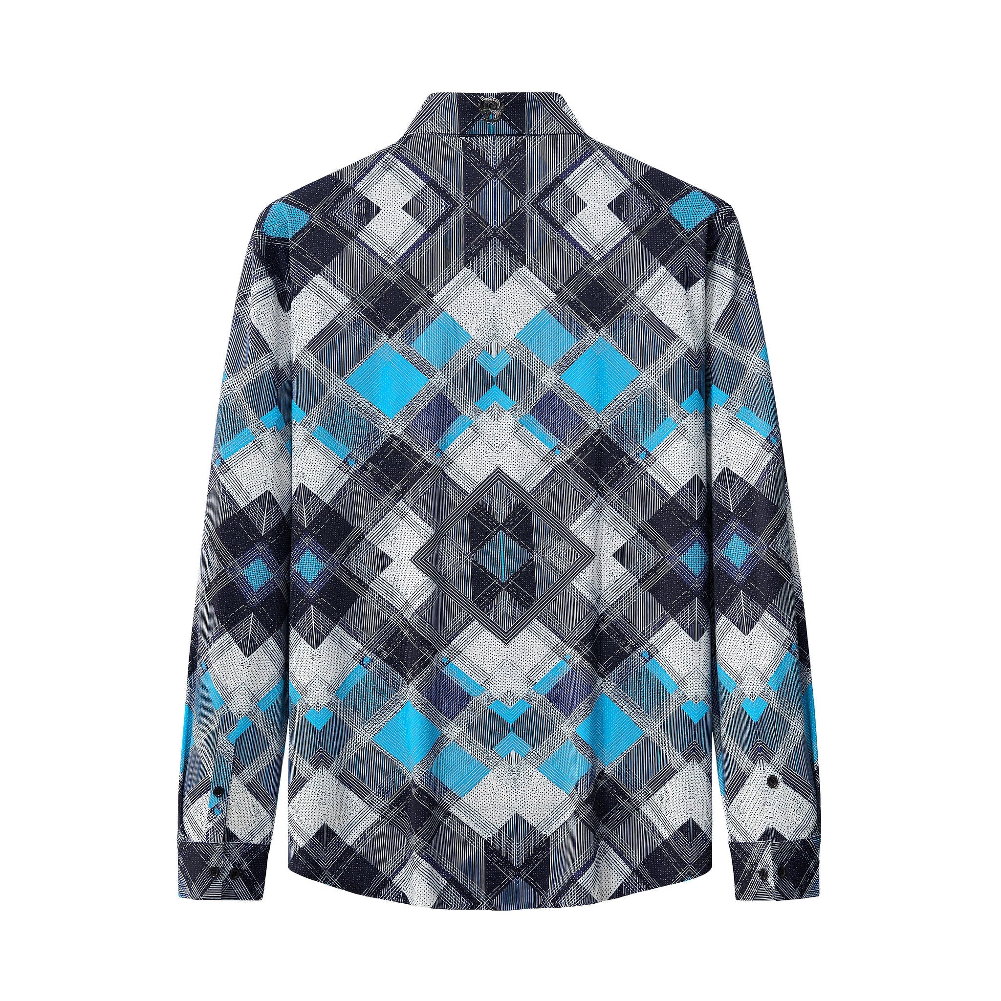 Diamond Plaid Stretch Shirt – El Baron BLUE