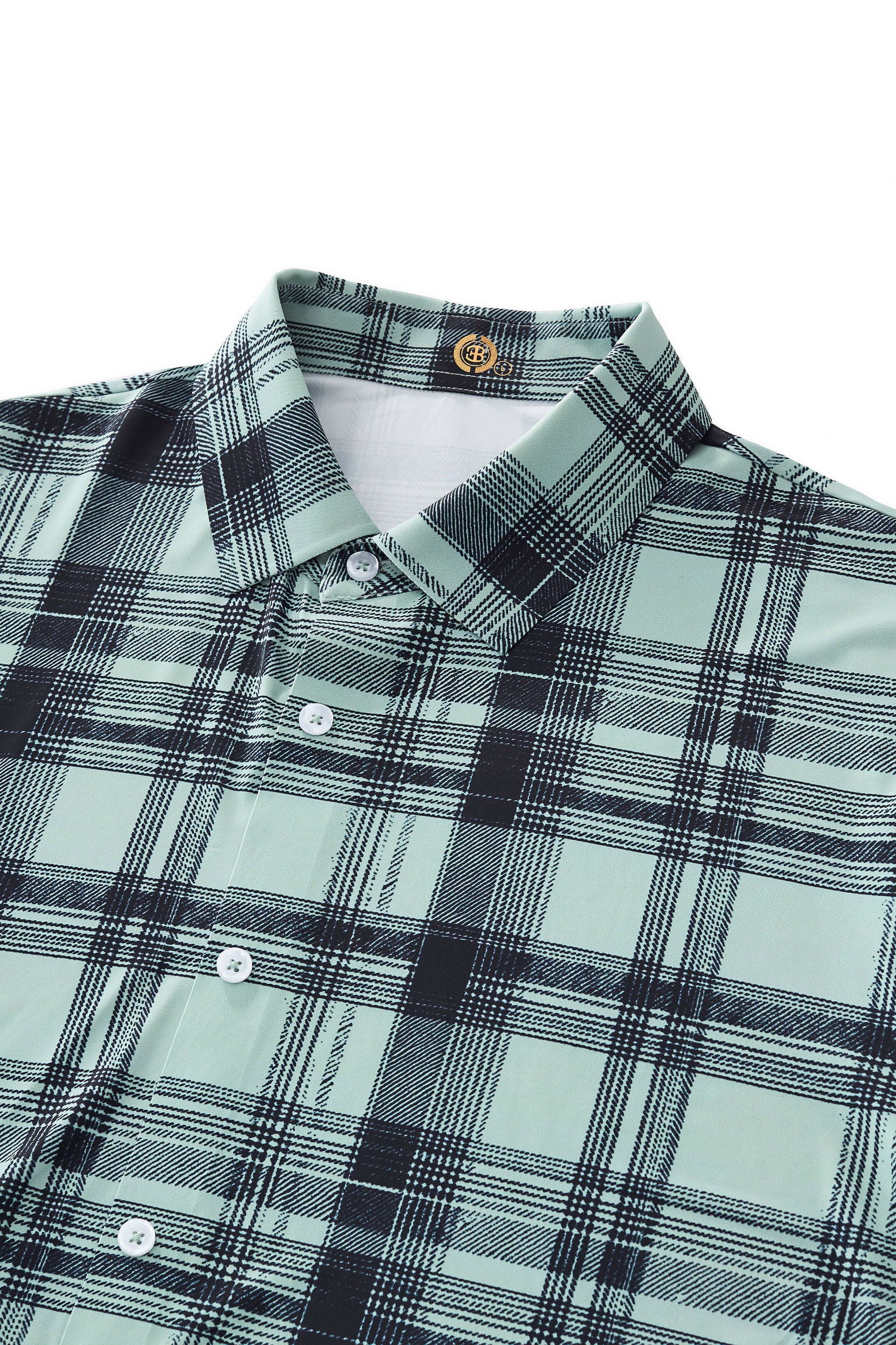 Seamless Plaid Stretch Shirt – El Baron GREEN